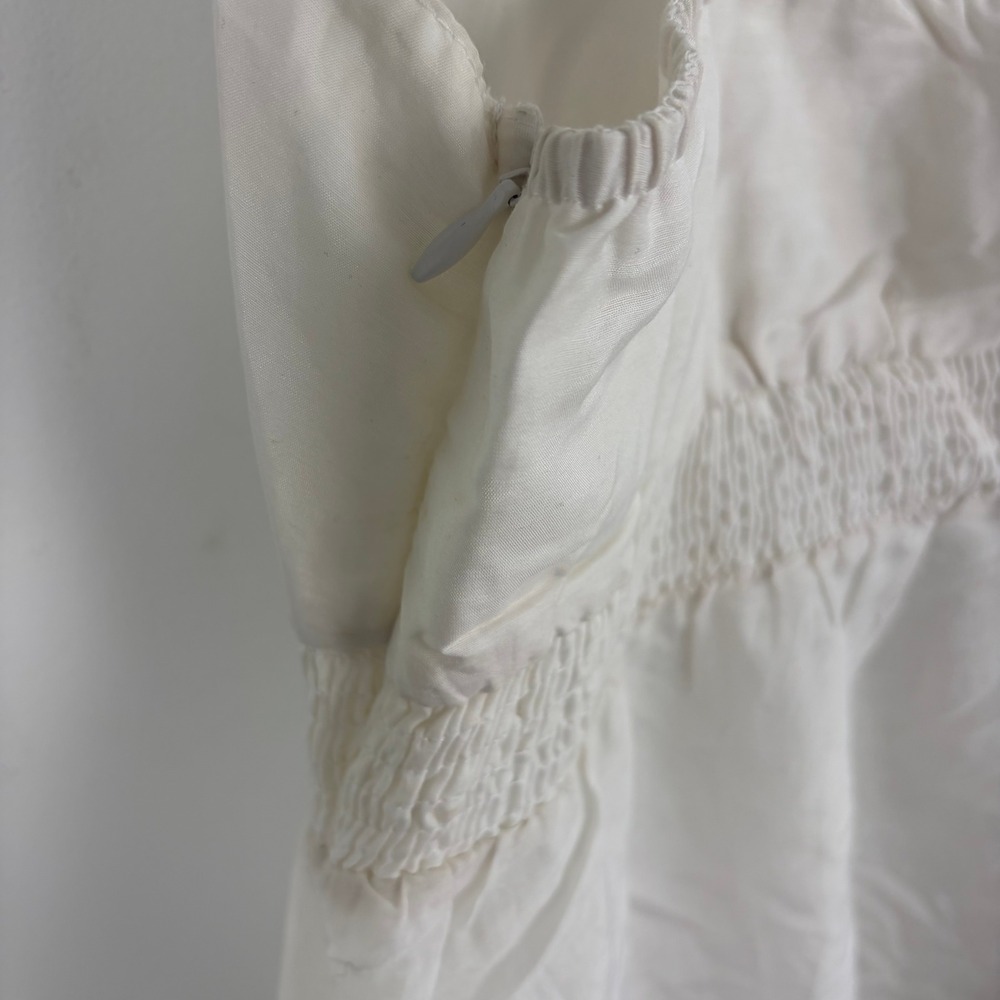 Y2K Forever 21 Babydoll Top White Embroidered Floral Camisole Romantic Large - Picture 11 of 12